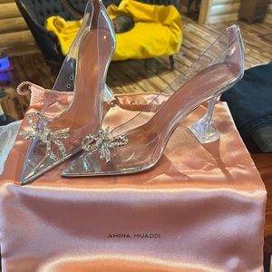 Amina Muaddi Rosie Glass Pumps Size 8